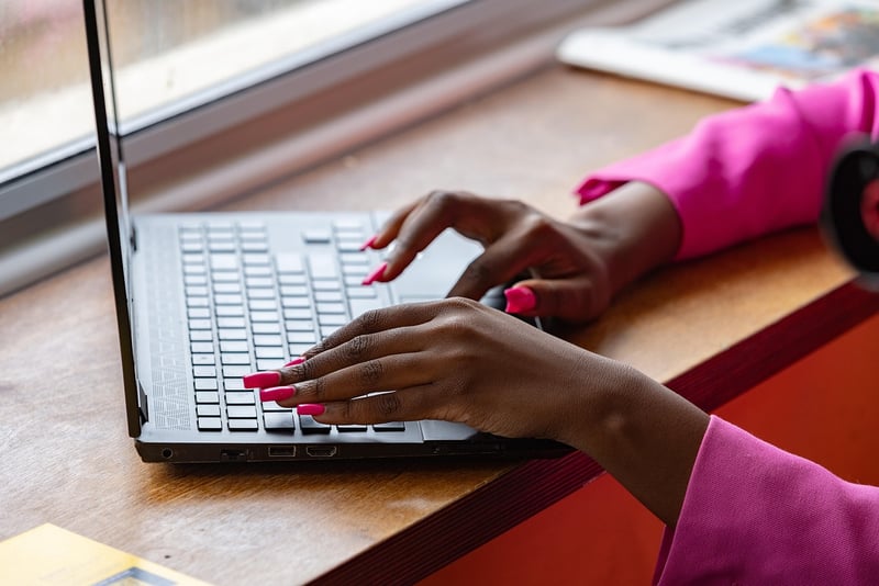 Laptop on desk